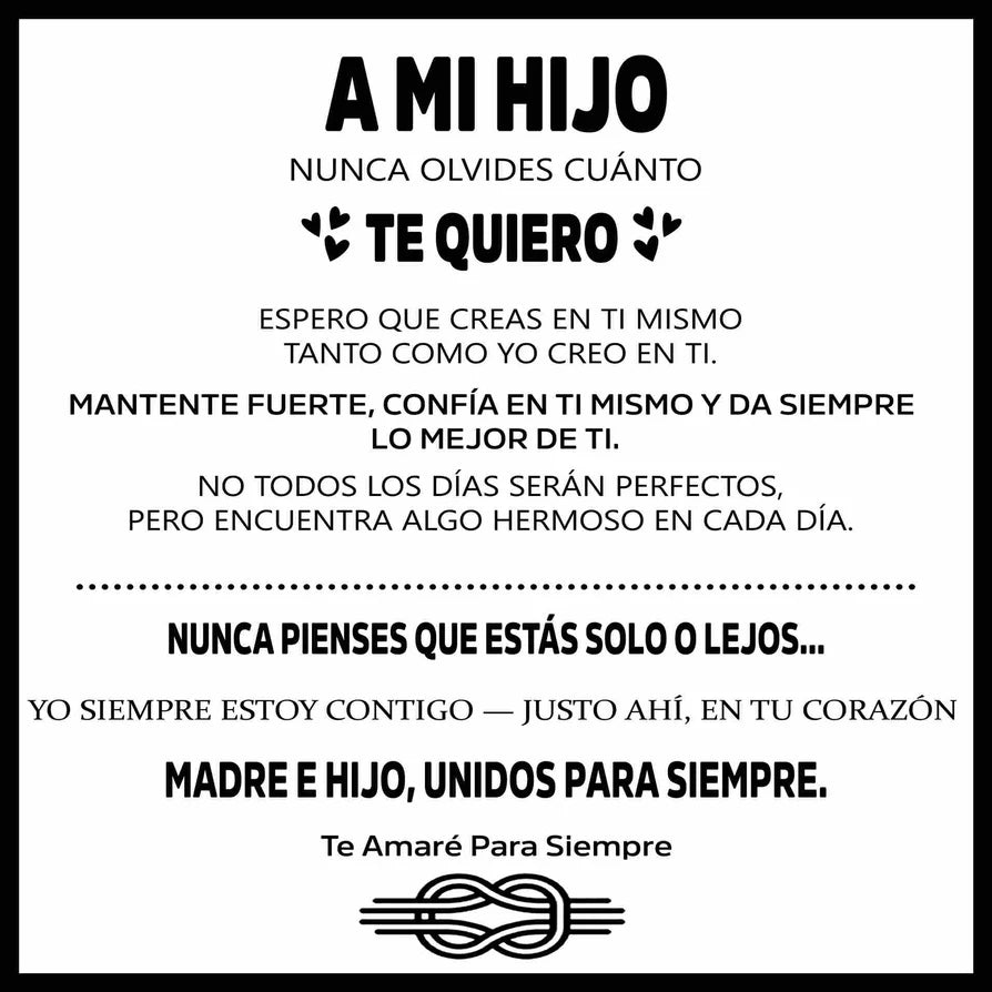 Shine & Love™ – Para Hijo: Pulsera “Conectados para Siempre”