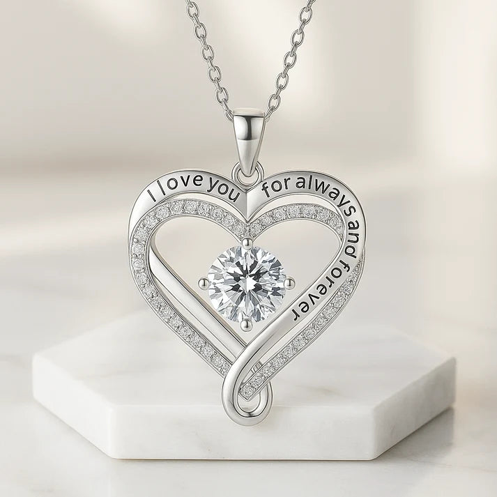 Shine & Love™ – Para Mi Esposa: Collar de Corazón “Para Siempre”