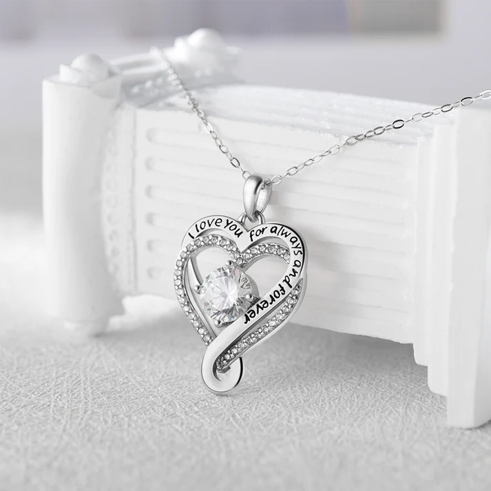 Shine & Love™ – Para Mi Esposa: Collar de Corazón “Para Siempre”