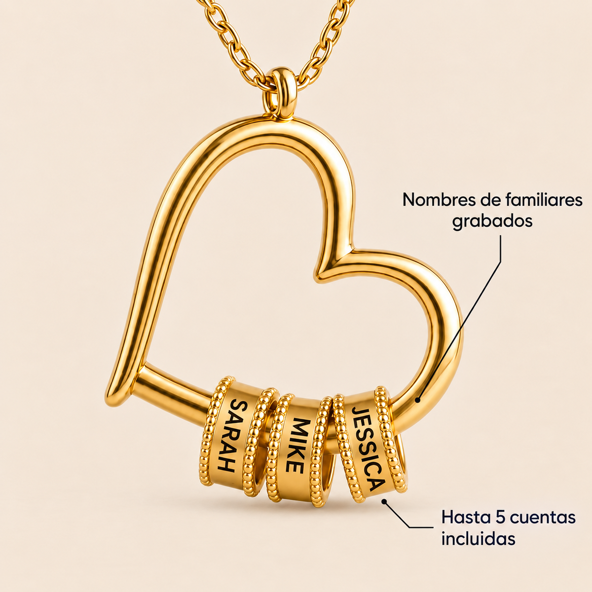 Collar Personalizable – Para Mi Esposa: Collar “El Corazón de la Familia”