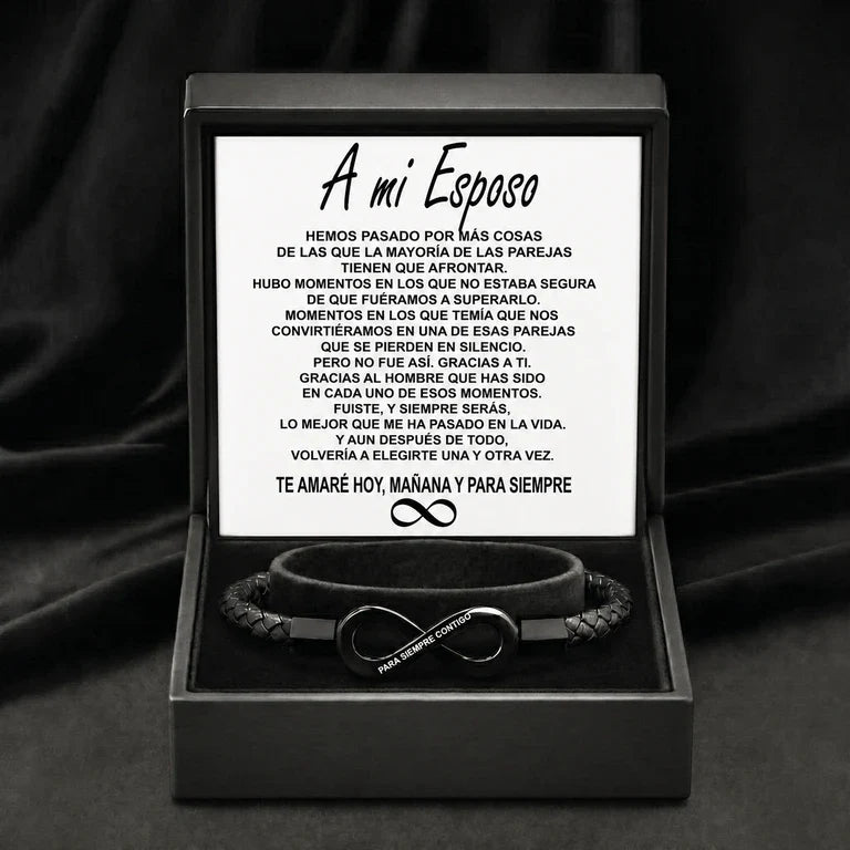 Shine & Love™ – Para mi Esposo: Pulsera Infinito “Siempre Juntos”