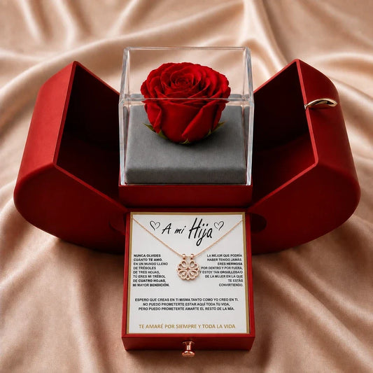 Shine & Love™ – A Mi Hija: Rosa Eterna y Collar Especial