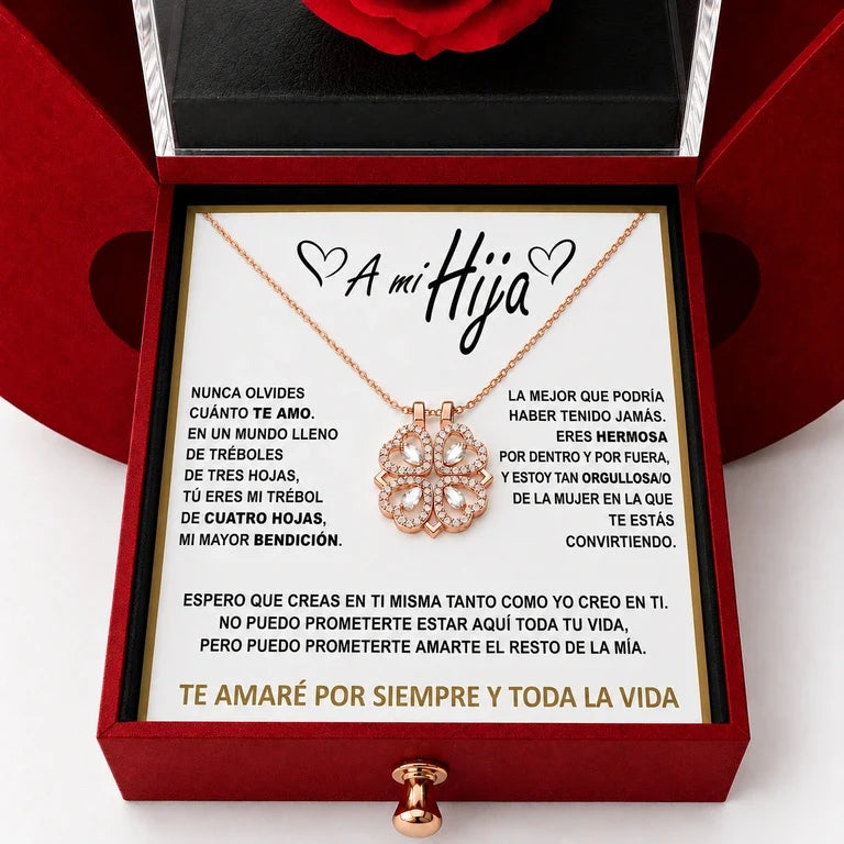 Shine & Love™ – A Mi Hija: Rosa Eterna y Collar Especial