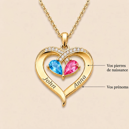 Voor mijn vrouw – Personaliseerbare hartketting met geboortestone