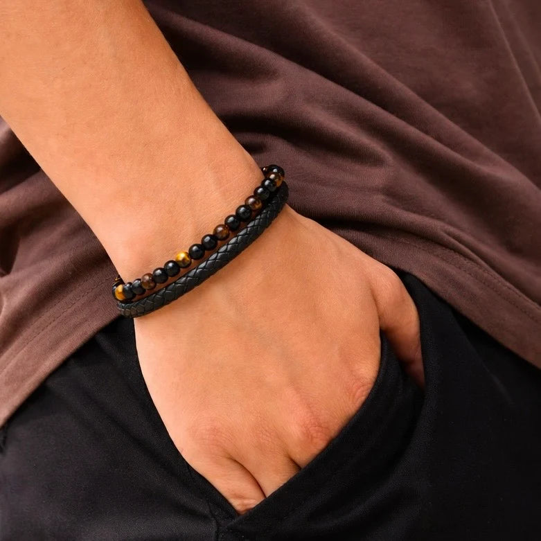 Shine & Love™ – Pulsera de Ojo de Tigre para Mi Hijo (Personalización opcional)