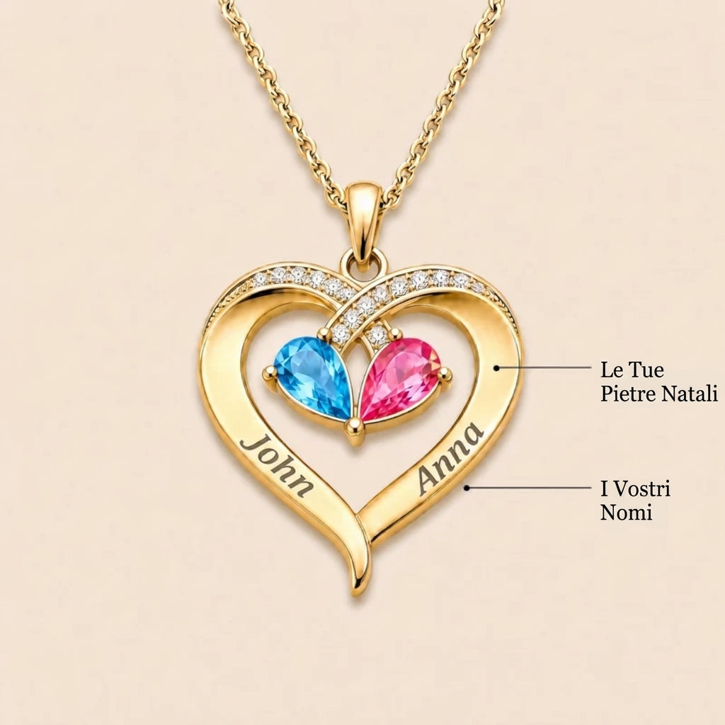Voor mijn vrouw – Ketting met personaliseerbare hartvorm en gelbrij
