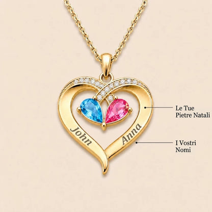 Voor mijn vrouw – Ketting met personaliseerbare hartvorm en gelbrij