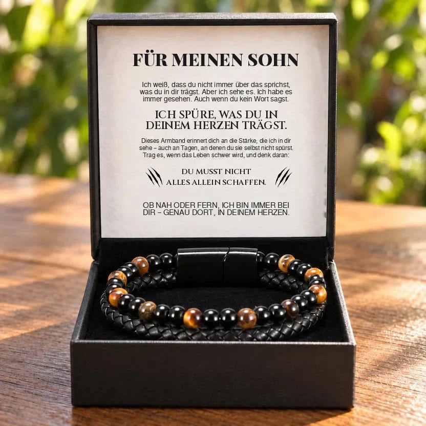 Tigerauge-Armband für meinen Sohn mit Karte