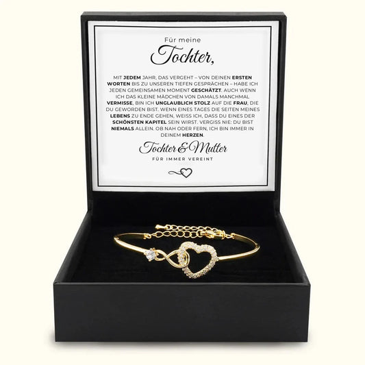 Armband der unendlichen Liebe mit Karte „Für meine Tochter“