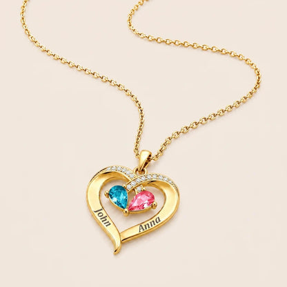 Shine & Love™ – Siempre Tuya: Collar de Corazón con Piedra de Nacimiento