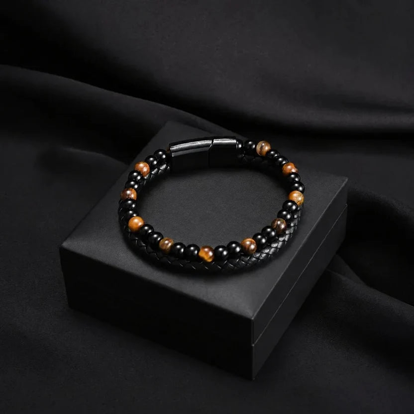 Shine & Love™ – Pulsera de Ojo de Tigre para Mi Hijo (Personalización opcional)