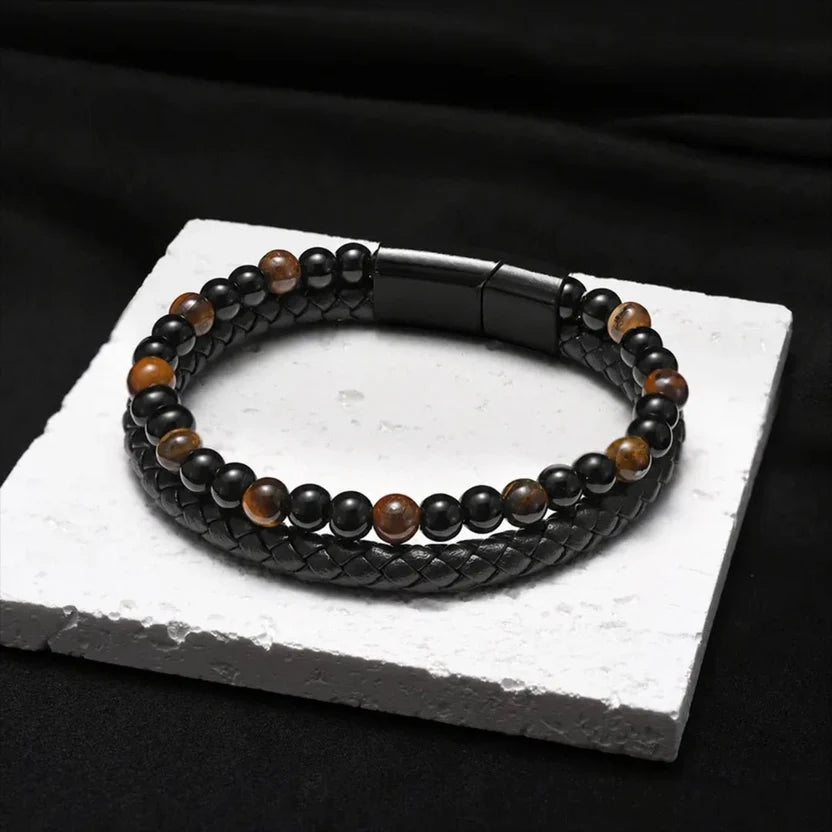 Shine & Love™ – Pulsera de Ojo de Tigre para Mi Hijo (Personalización opcional)